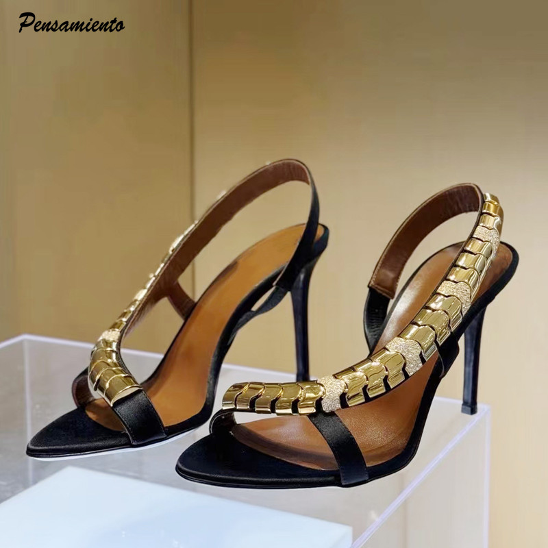 Summer Clothing Stores - Sandali da donna gladiatore in raso