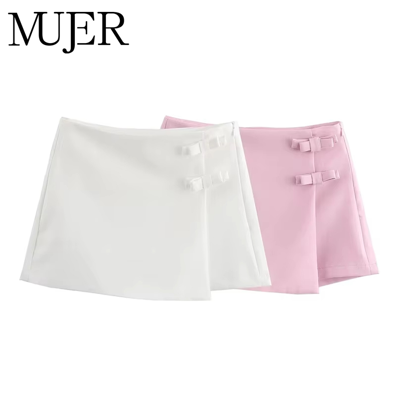 Summer Zara - MUJER Minigonna Rosa Bianca da Donna,