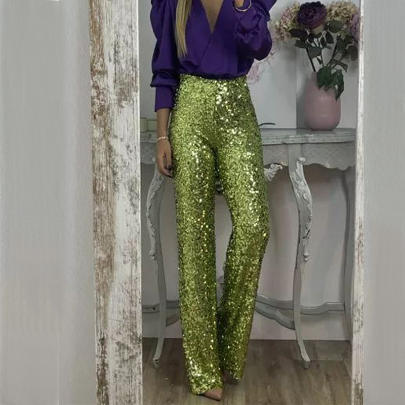 Summer Clothing Wraps - BKLD Pantaloni glitter da festa Casual