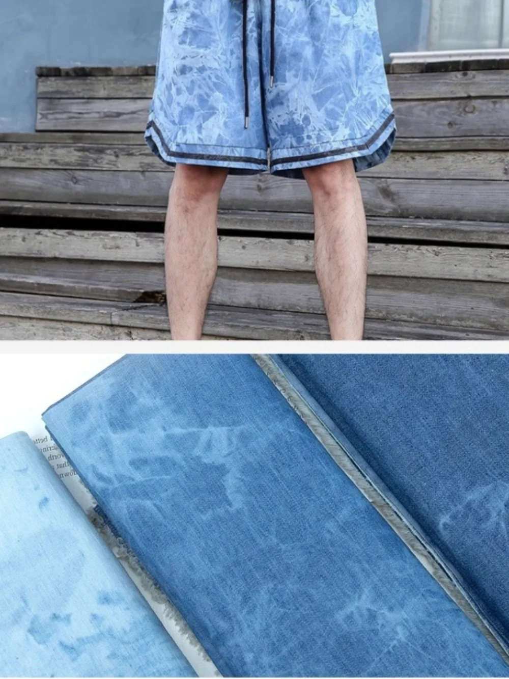 Summer Clothing Wholesale - Tessuto in denim lavato e legato,